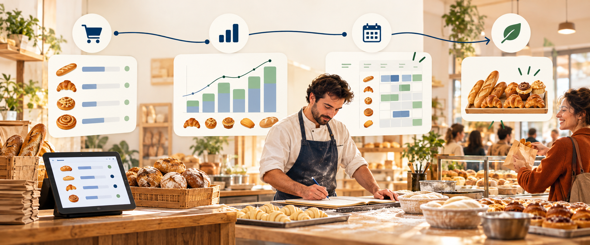Schéma Boucheo pour analyser les ventes et préparer la production en boulangerie